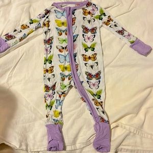 Little Sleepies Zippies PJs Butterly print 0-3m